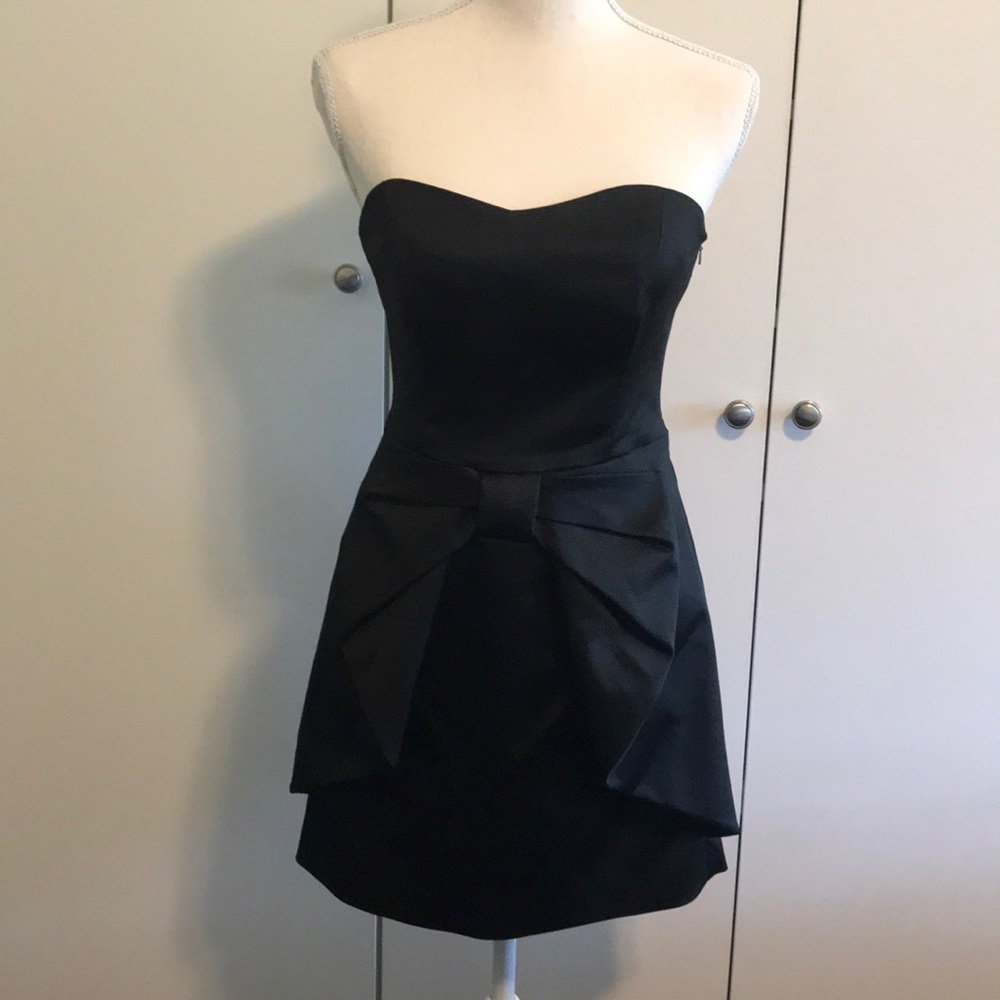 Black Silk Cocktail Dress - size 8